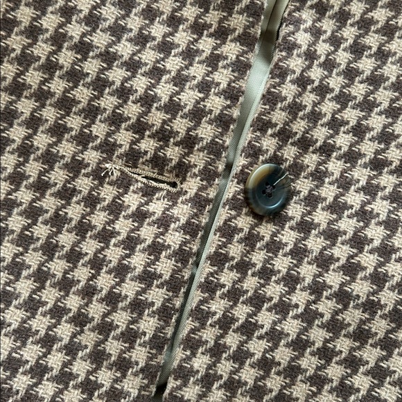 Abercrombie & Fitch Women's Tan Houndstooth Pea Coat - Picture 3 of 4